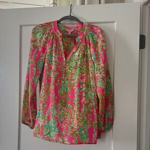 Lilly Pulitzer Elsa blouse flamingo pink